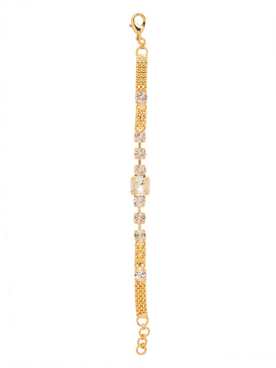 Kimber Tennis Bracelet - BGB2BGCRY - <p>The Kimber Tennis Bracelet pairs round cut crystals with an imperial fancy square crystal at the center, set along a mixed chain design and finished with a lobster claw clasp for a look that’s delicate, distinctive, and effortlessly refined. From Sorrelli's Crystal collection in our Bright Gold-tone finish.</p>