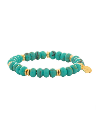 Capri Beaded Stretch Bracelet - BGE4BGTQ - <p>The Capri Beaded Stretch Bracelet features round turquoise beads on a sturdy jeweler's filament, stretching to fit most wrists comfortably, without the hassle of a clasp! (7 inches in diameter, fits average wrist sizes) From Sorrelli's Turquoise collection in our Bright Gold-tone finish.</p>
