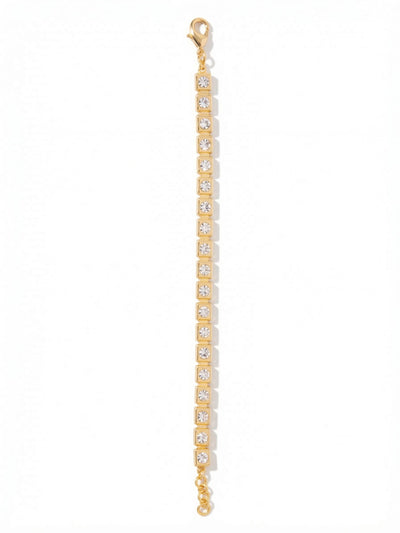Max Tennis Bracelet - BGG1BGCRY - <p>A modern interpretation of a traditional silhouette. The Max Tennis Bracelet anchors round clear crystals within squared, polished links, creating a sharp geometric contrast. This subtle shift in construction gives the piece a substantial, architectural weight while maintaining the fluid, continuous movement expected from a line bracelet. The bright metal frames reflect light alongside the stones, making it a reliable daily anchor that layers easily beside a favorite watch.</p><ul>
<li>Squared metal links frame round crystals for an architectural profile</li>
<li>Articulated continuous construction allows for natural movement</li>
<li>Lobster claw clasp</li>
<li>3/4-inch adjustable extension chain</li>
<li>Protective e-coat finish for lasting wear</li>
<li>Includes signature organza pouch for gifting and travel</li>
</ul>