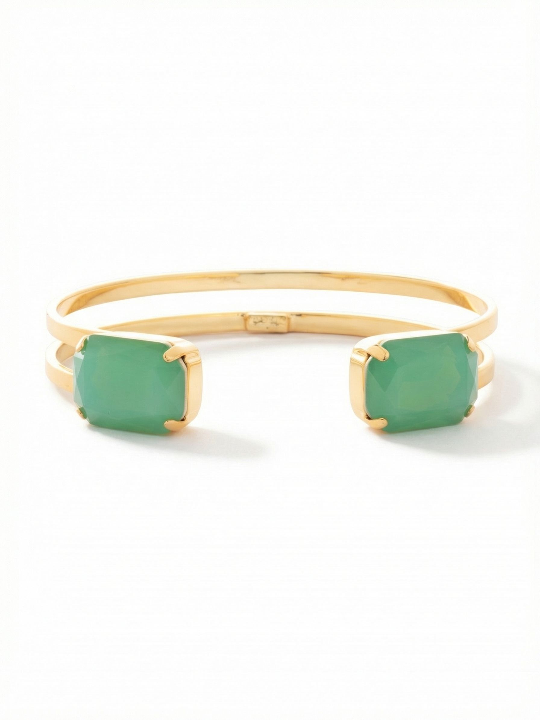 Brynn Adjustable Cuff Bracelet - BGI2BGPAC - <p>The Brynn features a striking open-front design anchored by emerald-cut crystals. Its double-band construction is fully adjustable, offering a personalized fit and contemporary look. From Sorrelli's Pacific Opal collection in our Bright Gold-tone finish.</p>