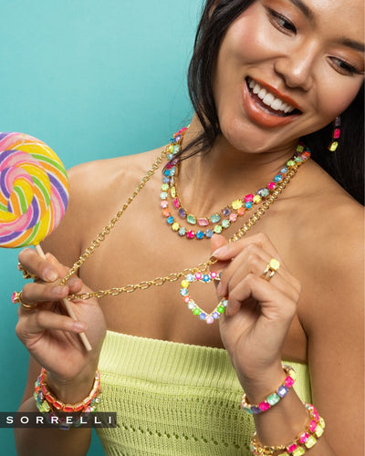 Crystal Heart Long Pendant Necklace - NFZ13BGCCA