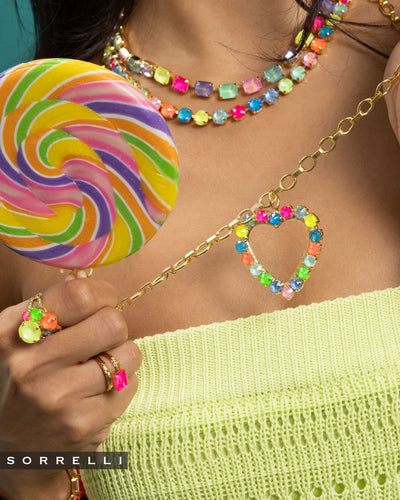 Crystal Heart Long Pendant Necklace - NFZ13BGCCA