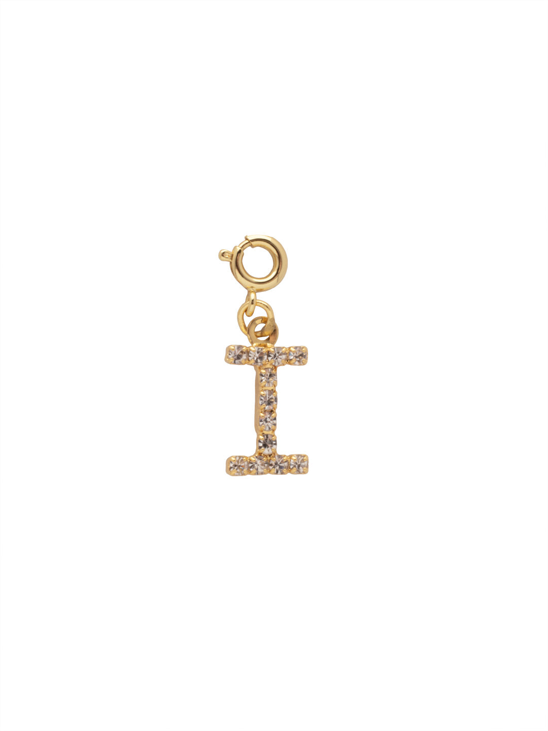 "I" Initial Charm - CFB9BGCRY - <p>The Initial Charm features a metal letter embellished with small round crystals and a small spring ring clasp. From Sorrelli's Crystal collection in our Bright Gold-tone finish.</p>