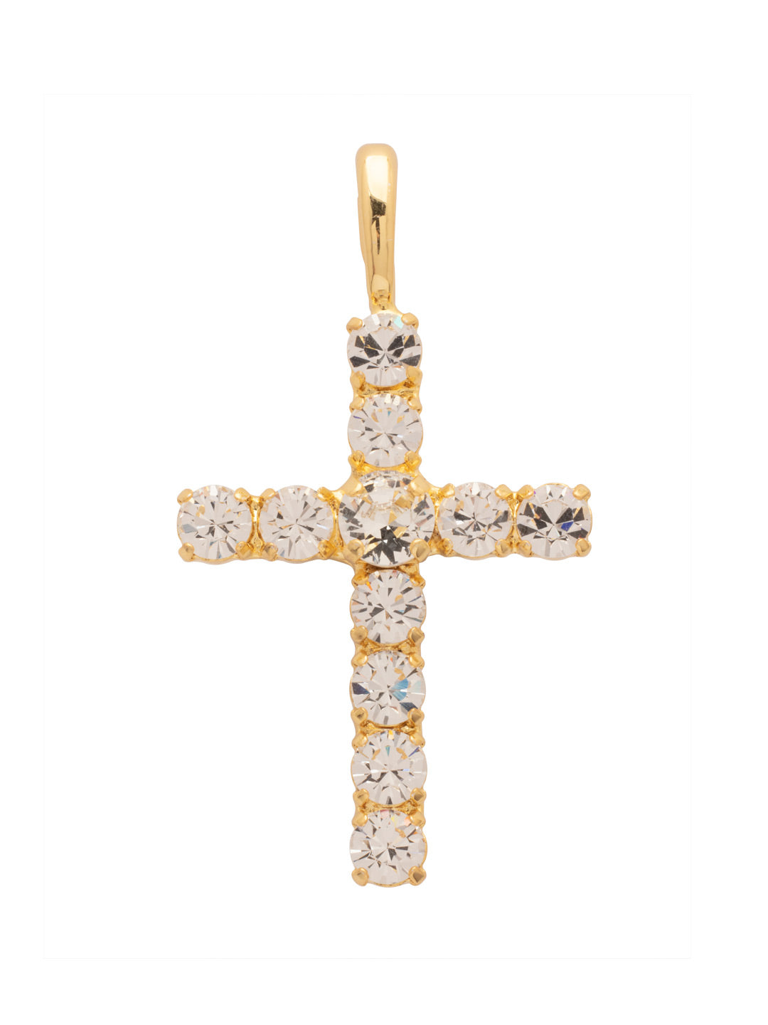 Crystal Cross Large Charm - CFZ10BGCRY - <p>The Crystal Cross Large Charm features a chunky crystal embellished cross charm with an easy-to-open oval spring ring clasp. From Sorrelli's Crystal collection in our Bright Gold-tone finish.</p>