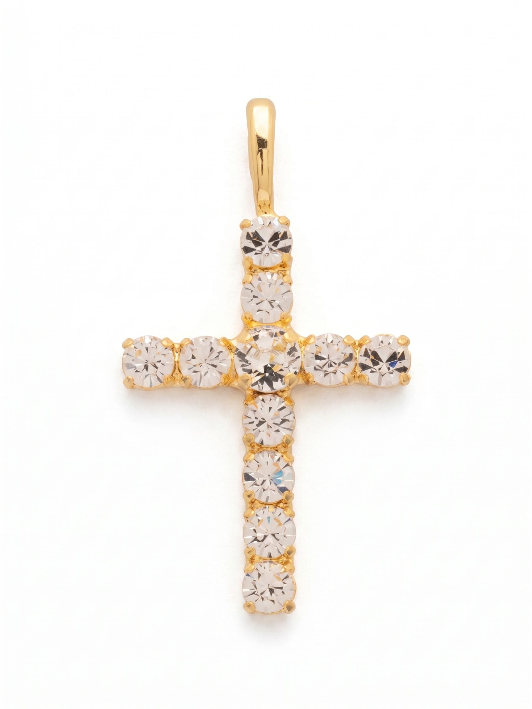 Crystal Cross Large Charm - CFZ10BGCRY - <p>The Crystal Cross Large Charm features a chunky crystal embellished cross charm with an easy-to-open oval spring ring clasp.</p>