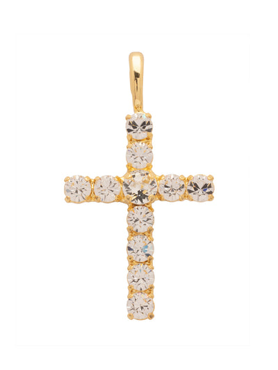 Crystal Cross Large Charm - CFZ10BGCRY - <p>The Crystal Cross Large Charm features a chunky crystal embellished cross charm with an easy-to-open oval spring ring clasp. From Sorrelli's Crystal collection in our Bright Gold-tone finish.</p>