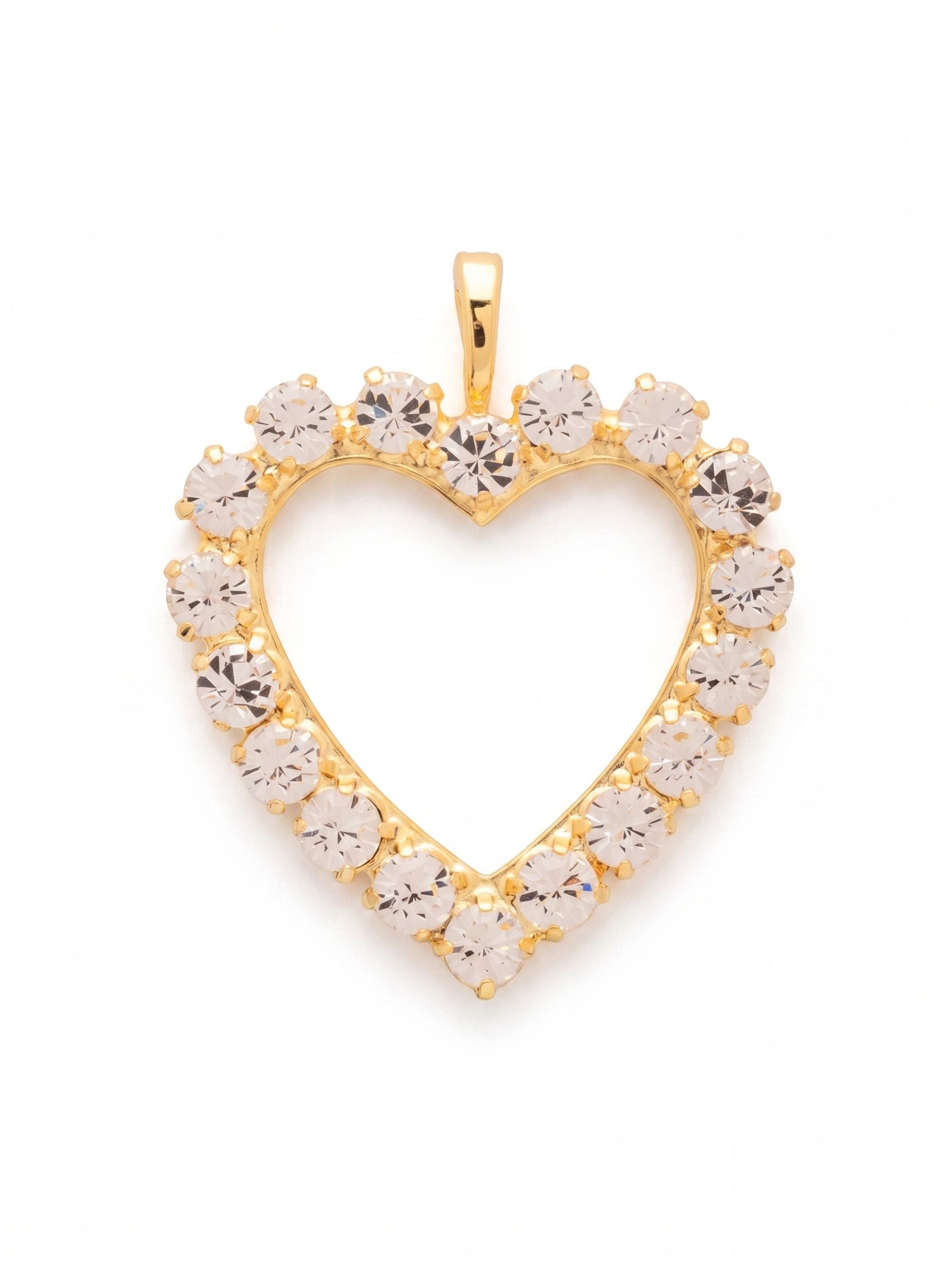 Crystal Heart Charm - CFZ13BGCRY - <p>The Crystal Heart Charm features a chunky crystal embelished heart charm on an easy-to-open oval spring ring clasp.</p>