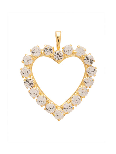 Crystal Heart Charm - CFZ13BGCRY - <p>The Crystal Heart Charm features a chunky crystal embelished heart charm on an easy-to-open oval spring ring clasp. From Sorrelli's Crystal collection in our Bright Gold-tone finish.</p>