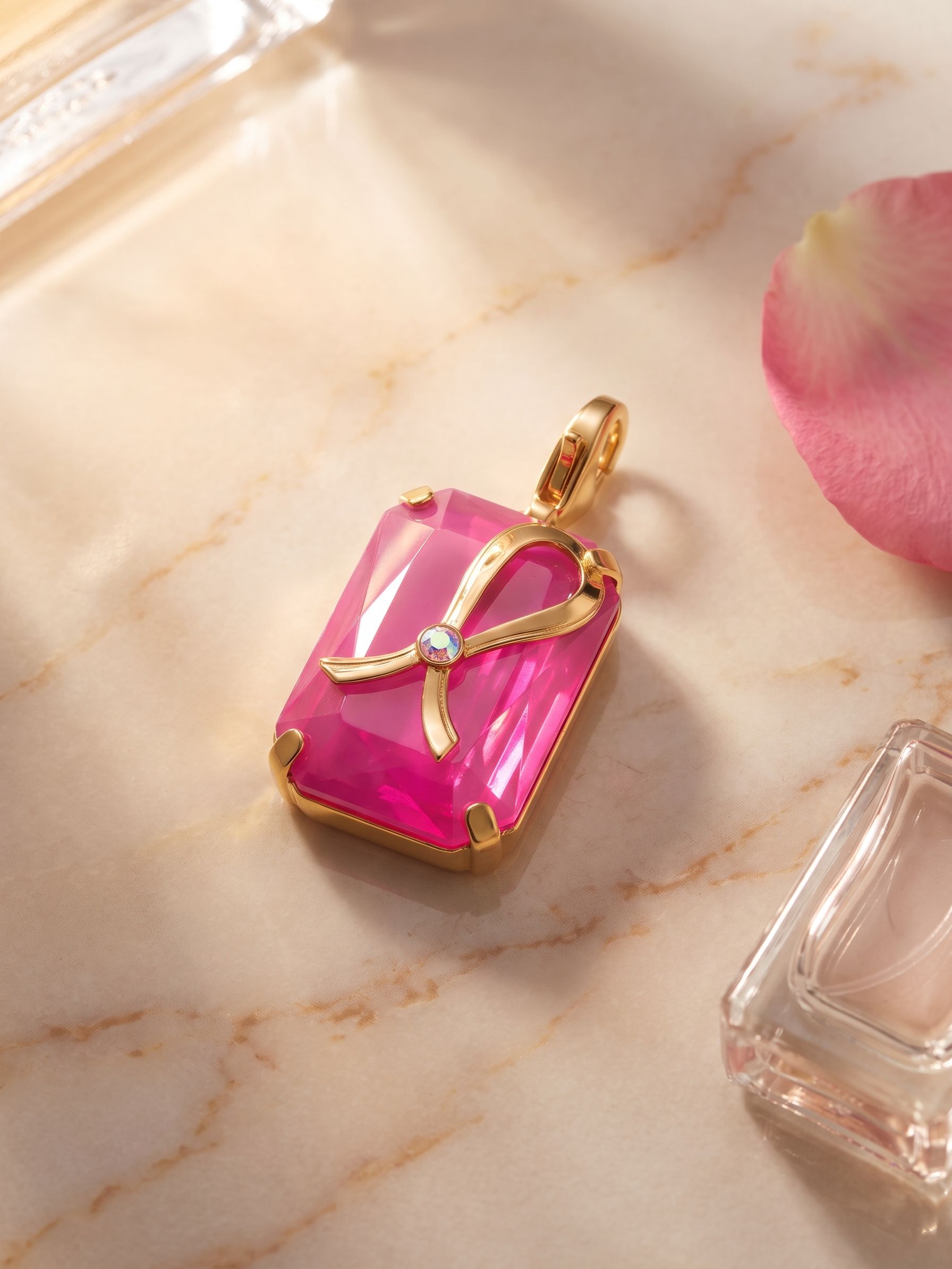 Ribbon of Hope Crystal Charm - CHGM1BGPPL