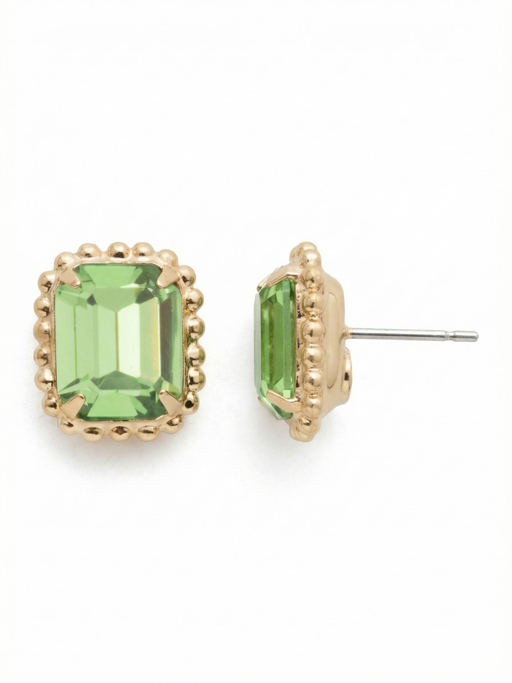 Octavia Scalloped Stud Earrings - EBW18BGPER - <p>Savvy and sophisticated, these emerald cut crystal solitaire earrings are finished with a vintage-inspired decorative edged border for a simply stunning look.</p>