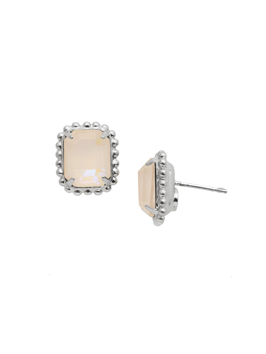 Octavia Scalloped Stud Earrings - EBW18PDUW - <p>Savvy and sophisticated, these emerald cut crystal solitaire earrings are finished with a vintage-inspired decorative edged border for a simply stunning look. From Sorrelli's Ultra White collection in our Palladium finish.</p>
