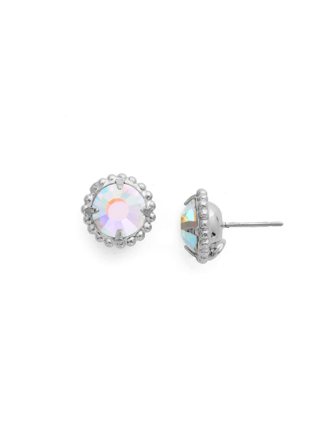 Simplicity Stud Earrings - EBY38PDCAB - <p>A timeless classic, the Simplicity Stud Earrings feature round cut crystals in a variety of colors; accented with a halo of metal beaded detail.</p>