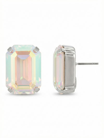 Brynn Stud Earrings - EBY44PDCAB - <p>A single oversized emerald-cut crystal creates an immediate focal point, shifting through iridescent hues as it catches the light. The step-cut facets offer a clean, mirror-like flash that reads clearly from across the room. While the scale is generous, these post earrings remain effortless to wear from morning to evening, anchored by an oversized comfort clutch that keeps the substantial stones secure and perfectly aligned all day.</p><ul>
<li>Oversized emerald cut maximizes light play across clean geometric planes</li>
<li>Color-shifting crystals flash with varying iridescent tones as you move</li>
<li>Post with oversized comfort-clutch back</li>
<li>Protective e-coat finish for lasting wear</li>
<li>Includes signature organza pouch for gifting and travel</li>
</ul>