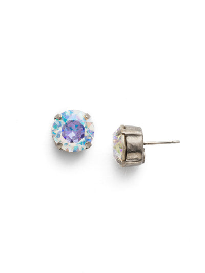 London Stud Earrings - ECM14ASCAB - <p>Everyone needs a great pair of studs. Add some classic sparkle to any occasion with these stud earrings. Need help picking a stud? <a href="https://www.sorrelli.com/blogs/sisterhood/round-stud-earrings-101-a-rundown-of-sizes-styles-and-sparkle">Check out our size guide!</a> From Sorrelli's Crystal Aurora Borealis collection in our Antique Silver-tone finish.</p>