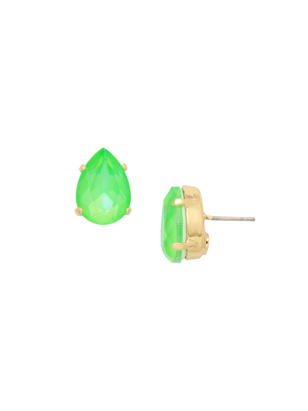 Ginnie Stud Earrings - ECR115BGETG - <p>A beautiful basic stud. These classic single teardrop post earrings are perfect for any occasion, especially the everyday look. A timeless treasure that will sparkle season after season. From Sorrelli's Electric Green  collection in our Bright Gold-tone finish.</p>