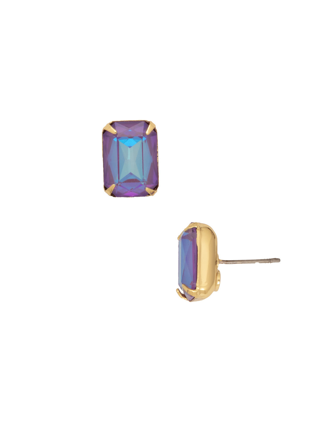 Everyday Stud Earrings - ECT11BGLVD - <p>Simple studs never go out of style! Try this single cut crystal on a post for everyday sparkle. From Sorrelli's Lavender Delite collection in our Bright Gold-tone finish.</p>
