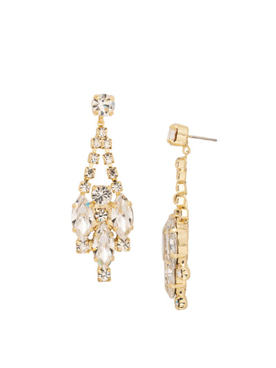 Alicia Statement Earring - ECU18BGCRY - <p>Drip yourself in crystals with the Alicia Statement Earrings. Small round cut crystals lead down to multiple oval cut crystals. From Sorrelli's Crystal collection in our Bright Gold-tone finish.</p>