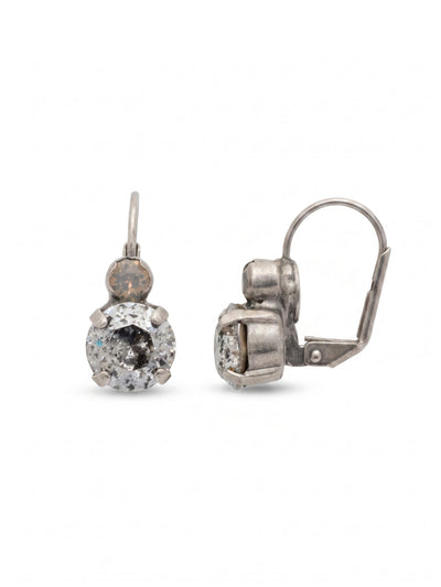 Round Crystal Dangle Earrings - ECW36ASGV - <p>Two round crystals sit perfectly atop one another. Attached to a french wire, this is the perfect amount of sparkle for every day and every occasion.</p>