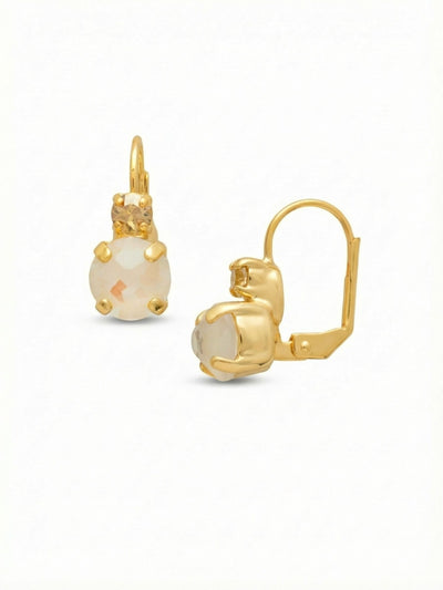 Round Crystal Dangle Earrings - ECW36BGGGO - <p>A quiet study in warmth and light. These subtle drops pair the soft champagne glow of a golden shadow crystal with the milky iridescence of a larger aurora borealis stone. At just under an inch, the scale is intentional, offering a comfortable presence that transitions effortlessly through your day. The secure earwire closure ensures they stay exactly where you placed them, allowing the bright gold-tone setting and faceted round cuts to catch the sun with every turn of your head.</p><ul>
<li>Two-tiered crystal design creates a subtle play of warm and iridescent light</li>
<li>Faceted golden shadow stone rests flush above a milky aurora borealis crystal</li>
<li>French wire for a smooth, secure fit</li>
<li>Protective e-coat finish for lasting wear</li>
<li>Includes signature organza pouch for gifting and travel</li>
</ul>