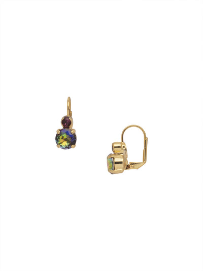 Round Crystal Dangle Earrings - ECW36BGROP - <p>Two round crystals sit perfectly atop one another. Attached to a french wire, this is the perfect amount of sparkle for every day and every occasion. From Sorrelli's Royal Plum collection in our Bright Gold-tone finish.</p>