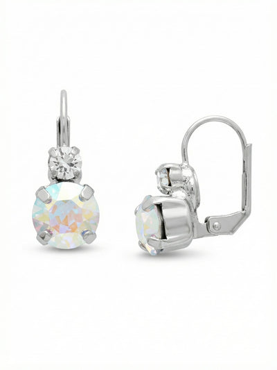 Round Crystal Dangle Earrings - ECW36PDRQ - <p>A compact drop that catches light with every turn of the head. A bright clear crystal anchors a larger iridescent stone that flashes with soft pastels in the sun. The short length makes them an easy choice for everyday wear, offering constant movement without the feeling of heavy weight. The secure closure ensures they stay comfortably in place from your morning routine through an evening out, catching just enough light to quietly brighten your face.</p><ul>
<li>Stacked round crystals pair a crisp clear top with a color-shifting base</li>
<li>Compact drop silhouette provides subtle daily movement</li>
<li>French wire for a smooth, secure fit</li>
<li>Protective e-coat finish for lasting wear</li>
<li>Includes signature organza pouch for gifting and travel</li>
</ul>