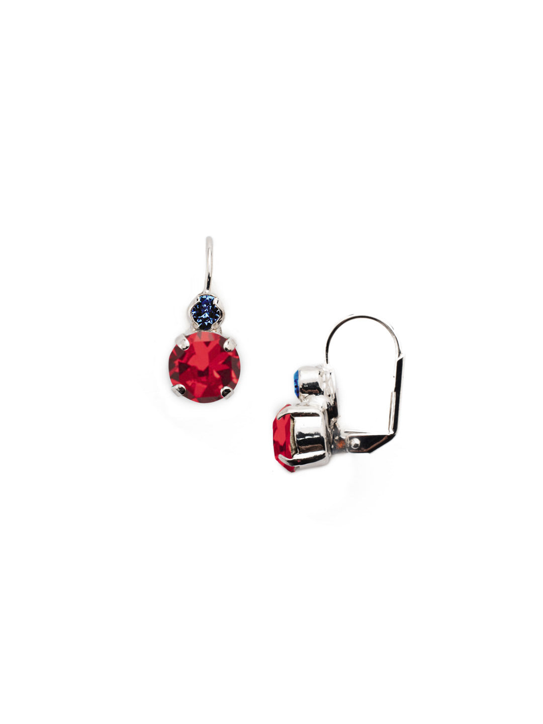 Round Crystal Dangle Earrings - ECW36PDUSA - <p>Two round crystals sit perfectly atop one another. Attached to a french wire, this is the perfect amount of sparkle for every day and every occasion. From Sorrelli's Stars and Stripes collection in our Palladium finish.</p>