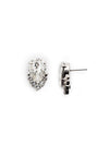 Crystal Teardrop and Cluster Stud Earrings