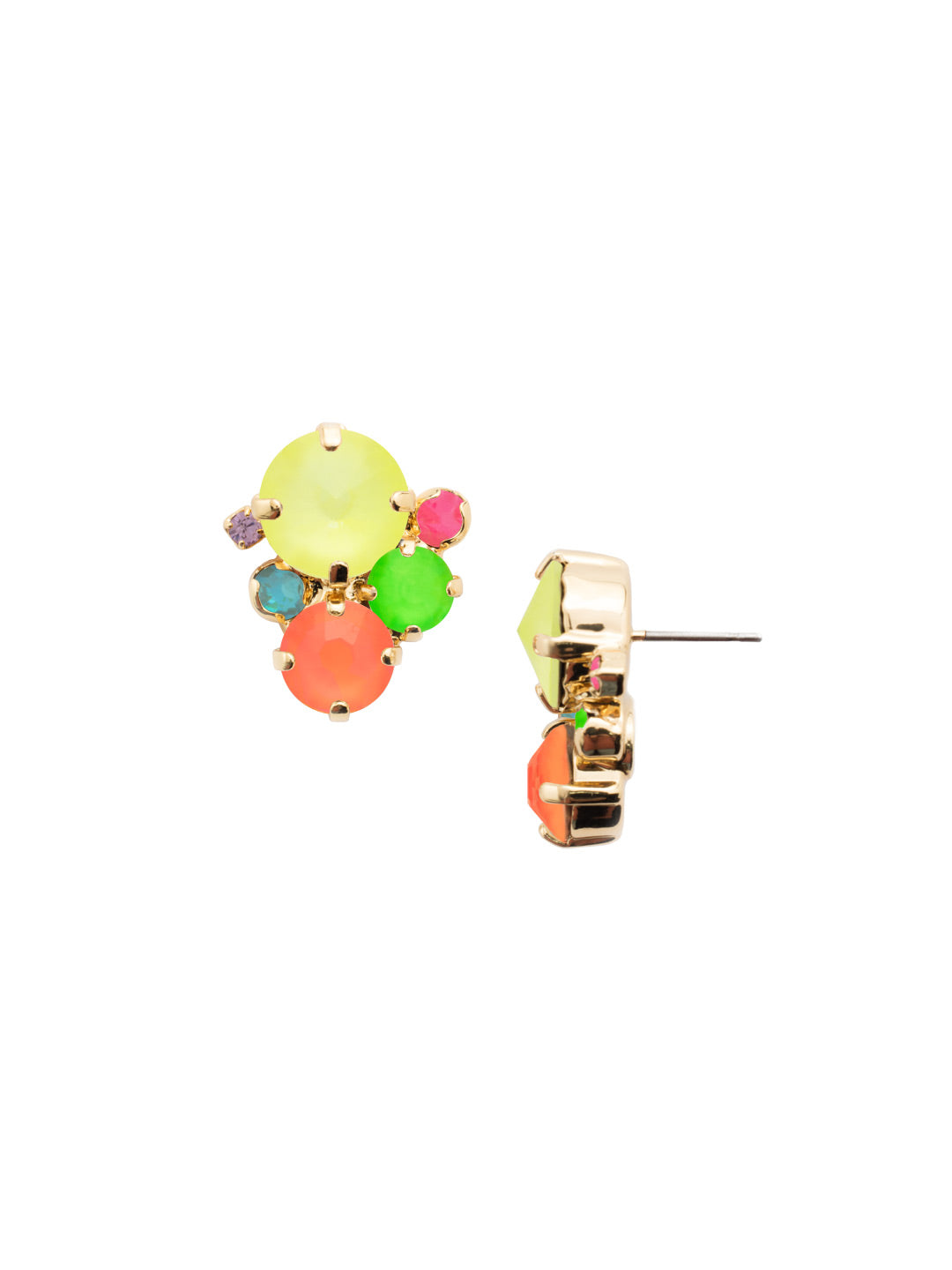 Crystal Assorted Rounds Stud Earrings - EDB11BGCCA - <p>These bubbly baubles feature multi-sized round crystals in a free flowing design for the perfect amount effortless sparkle. From Sorrelli's Candy Carnival collection in our Bright Gold-tone finish.</p>