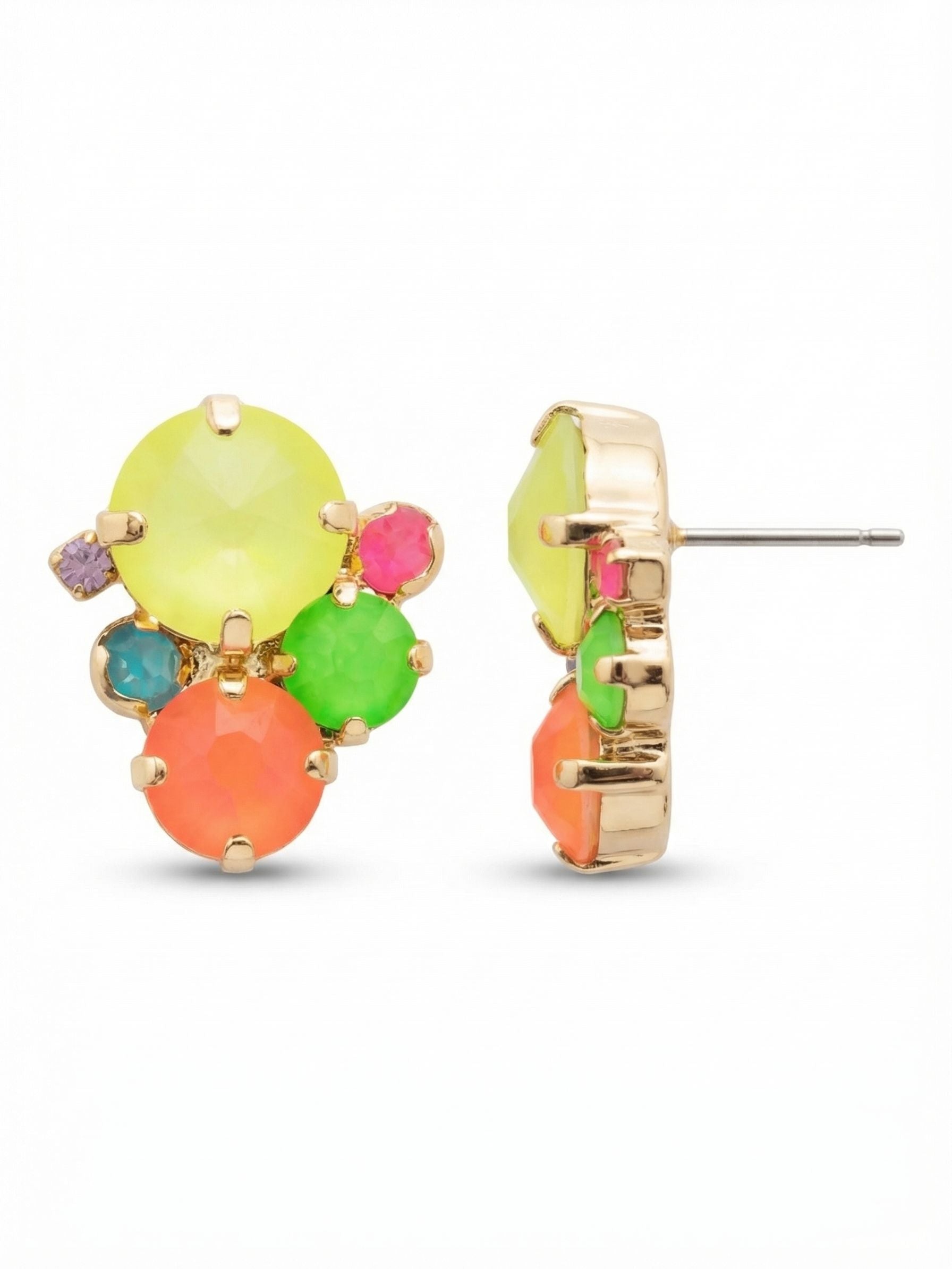 Crystal Assorted Rounds Stud Earrings - EDB11BGCCA - <p>These bubbly baubles feature multi-sized round crystals in a free flowing design for the perfect amount effortless sparkle.</p>