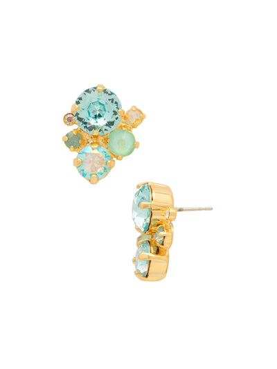 Crystal Assorted Rounds Stud Earrings - EDB11BGCSD - <p>These bubbly baubles feature multi-sized round crystals in a free flowing design for the perfect amount effortless sparkle. From Sorrelli's Coastal Dreams collection in our Bright Gold-tone finish.</p>