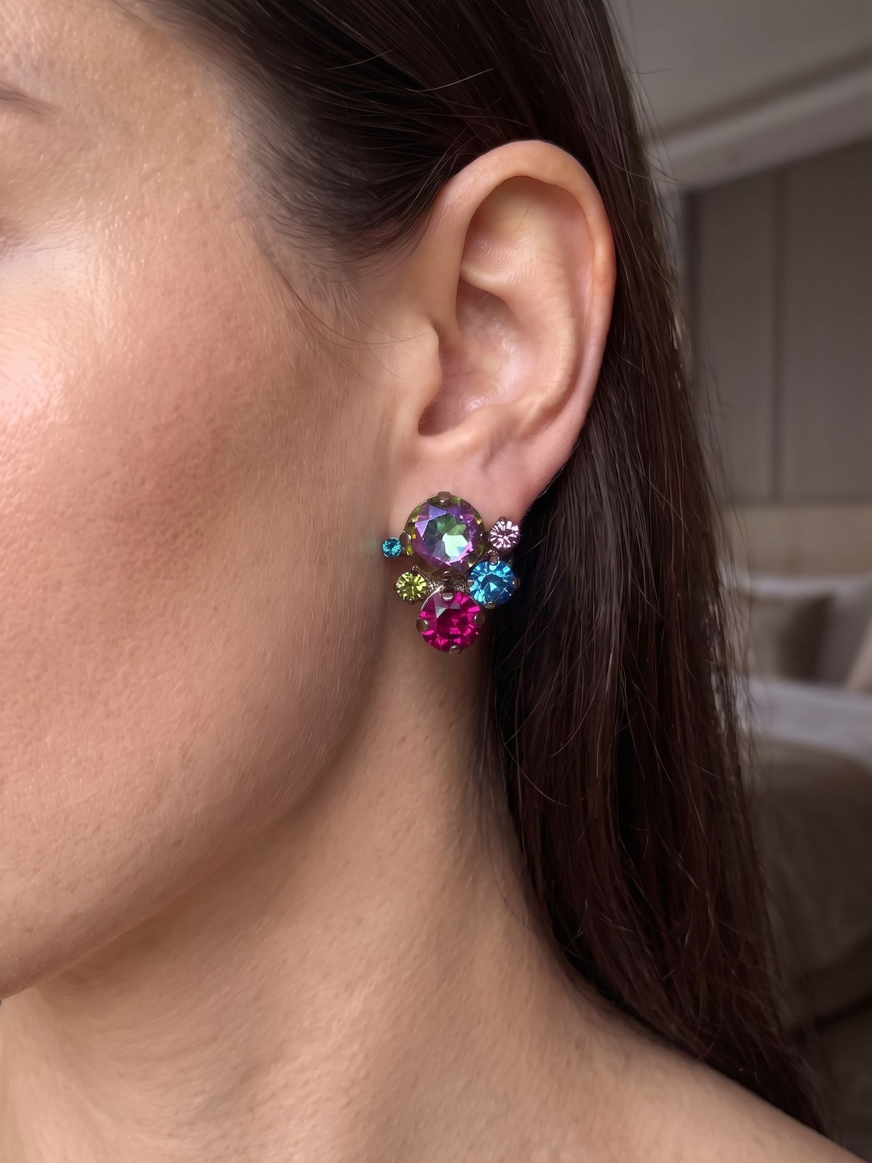 Crystal Assorted Rounds Stud Earrings - EDB11GMNNI