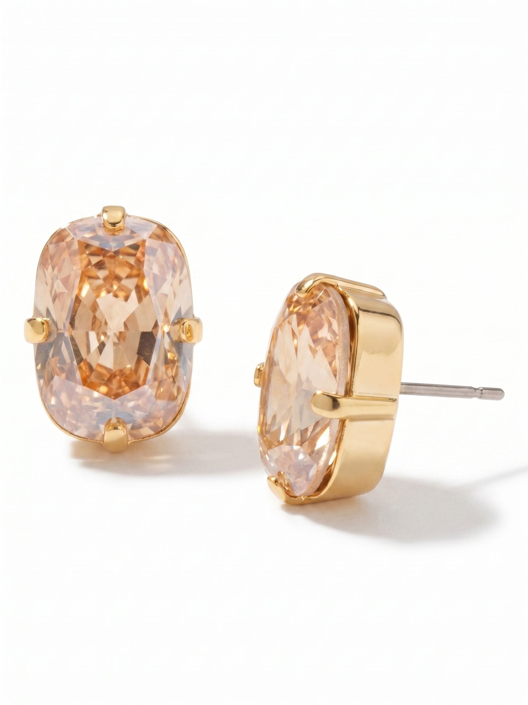 Nia Oval Stud Earrings - EDG66BGDCH - <p>These simply stunning studs are an everyday essential! Add some classic sparkle to any occasion with these crystal post earrings. From Sorrelli's Dark Champagne collection in our Bright Gold-tone finish.</p>
