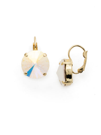 Nadine Dangle Earrings - EDH108BGCAB - <p>The Nadine Dangle Earrings feature a single round rivoli-cut crystal with a lever-back French wire. From Sorrelli's Crystal Aurora Borealis collection in our Bright Gold-tone finish.</p>