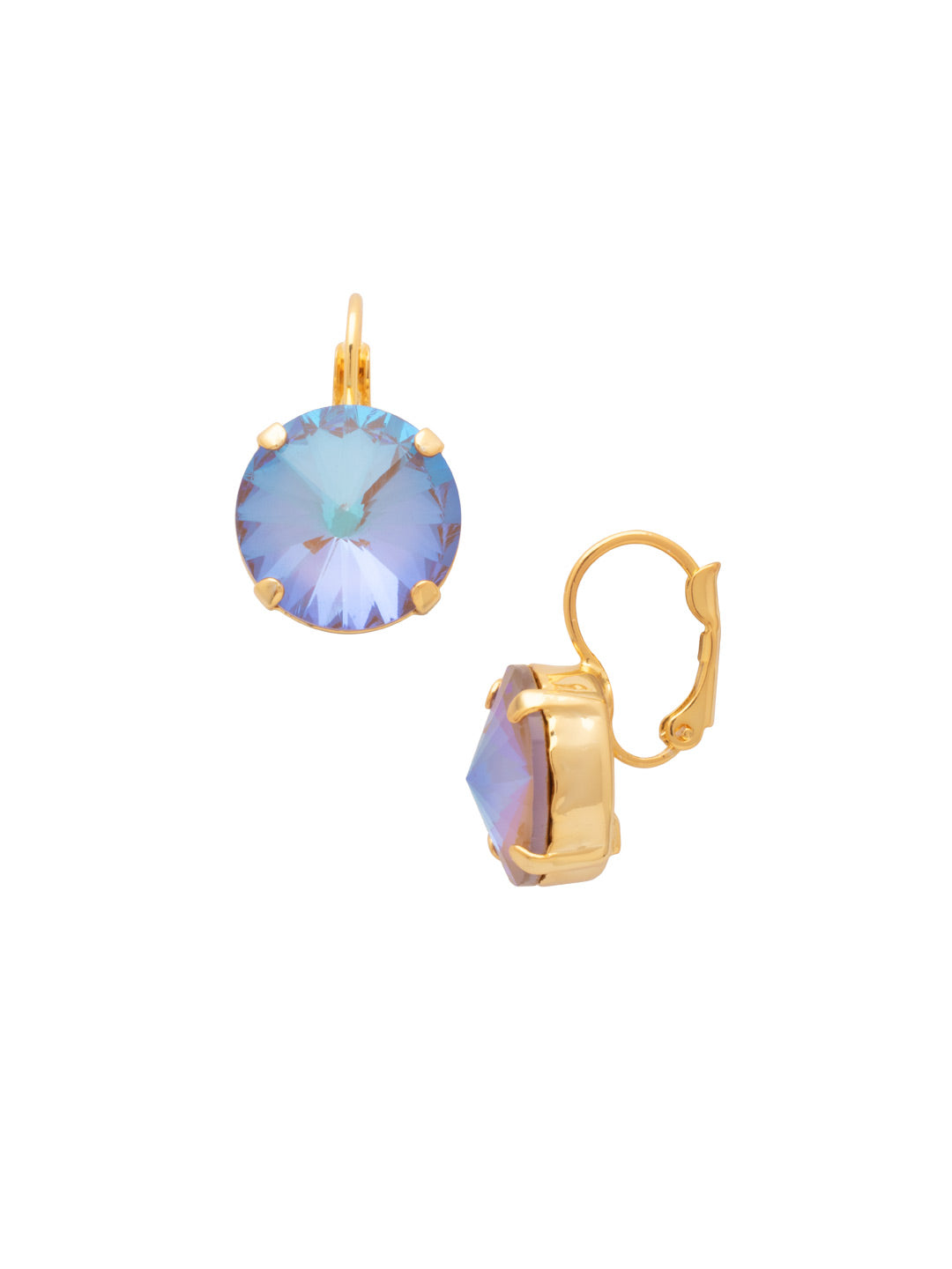Nadine Dangle Earrings - EDH108BGCPD - <p>The Nadine Dangle Earrings feature a single round rivoli-cut crystal with a lever-back French wire. From Sorrelli's Cappuccino Delite collection in our Bright Gold-tone finish.</p>