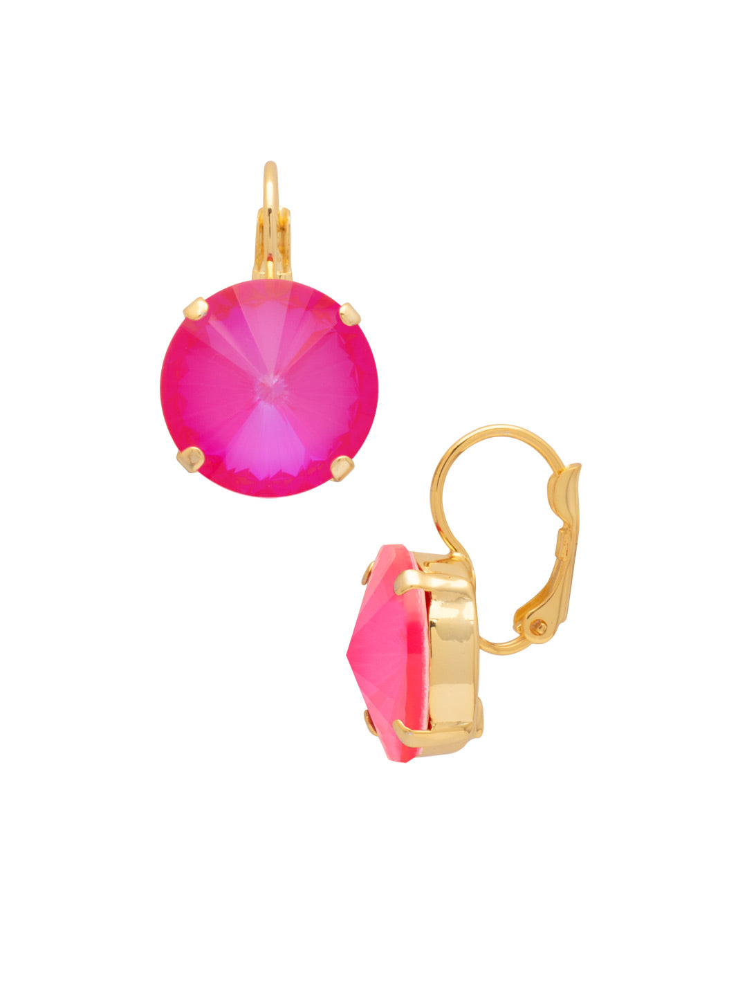 Nadine Dangle Earrings - EDH108BGETP - <p>The Nadine Dangle Earrings feature a single round rivoli-cut crystal with a lever-back French wire.</p>