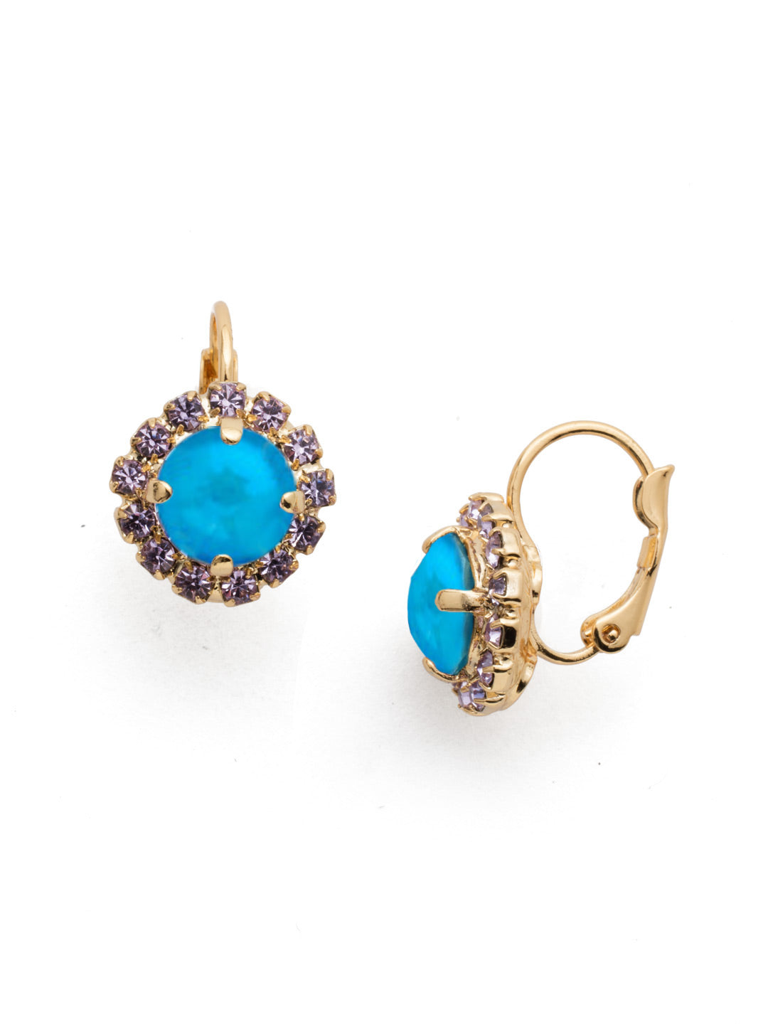 Haute Halo Dangle Earrings - EDL10BGBRC - <p>A central round crystal with an elegant halo of gems embodies elegance and style.</p>