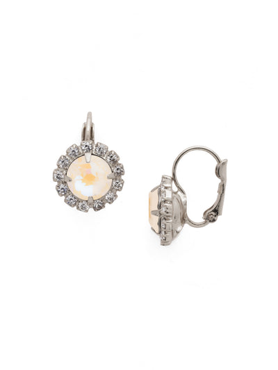 Haute Halo Dangle Earrings - EDL10PDUW - <p>A central round crystal with an elegant halo of gems embodies elegance and style. From Sorrelli's Ultra White collection in our Palladium finish.</p>