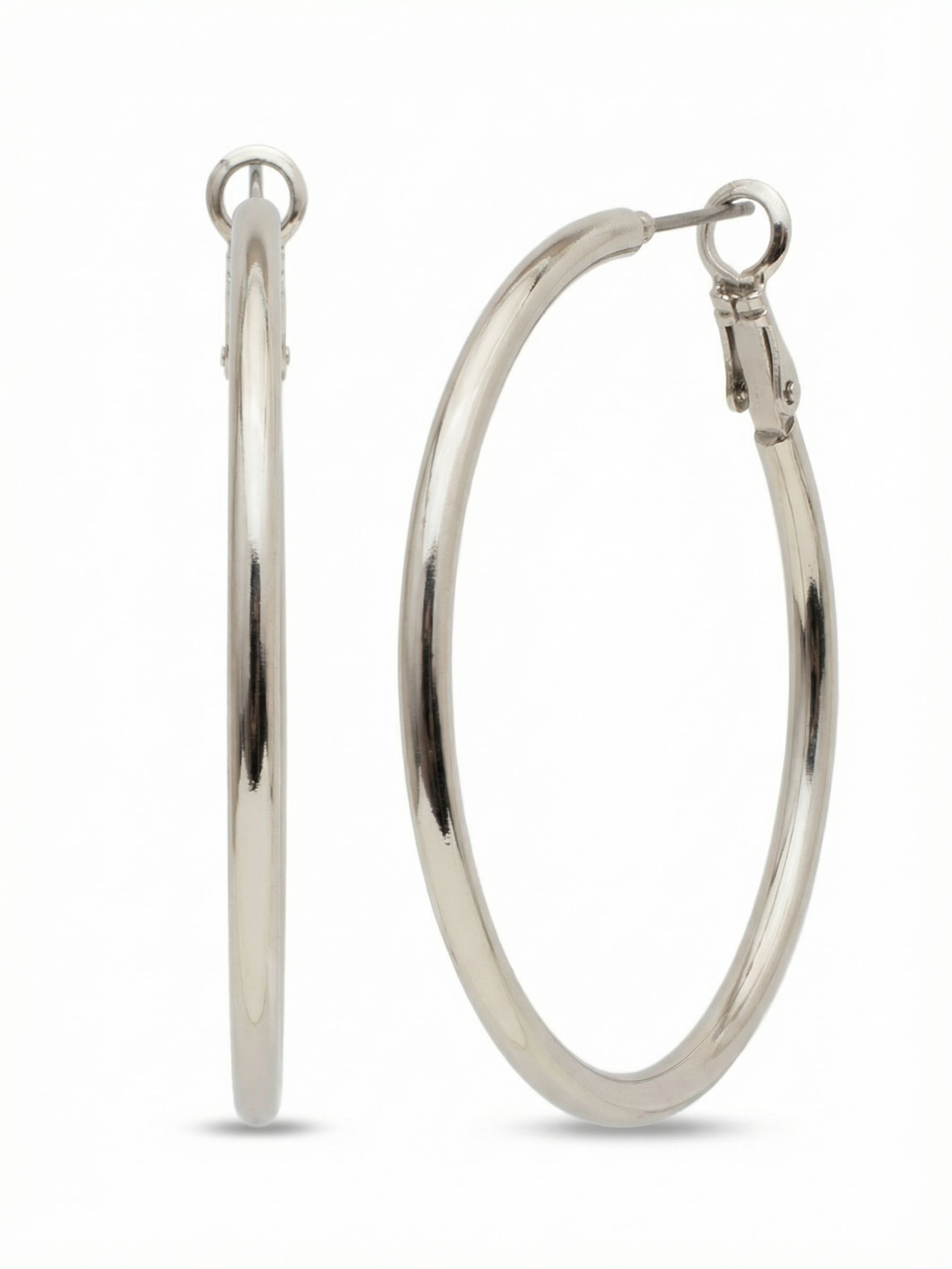 Dreams Hoop Earrings - EDM1RHCRY - <p>A two-inch hoop is an enduring classic. These earrings bring clean, polished lines to your daily rotation. The slender metallic profile catches the light as you move, offering a sleek brightness that easily anchors any look. Built with a secure hinged closure, they remain lightweight and completely comfortable from morning coffee through evening plans.</p><ul>
<li>High-polish metallic surface for a continuous, sleek reflection</li>
<li>Slender lightweight profile that moves effortlessly with you</li>
<li>Hinged hoop with click-shut closure</li>
<li>Protective e-coat finish for lasting wear</li>
<li>Includes signature organza pouch for gifting and travel</li>
</ul>