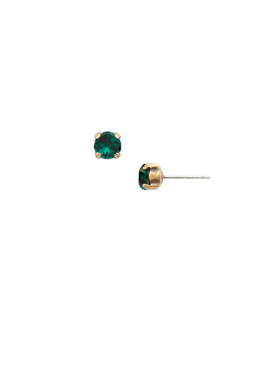 Jayda Stud Earrings - EDN32AGEME - <p>The Jayda Stud Earrings are the perfect every day wardrobe staple. A round crystal nestles perfectly in a metal plated post with four prongs. </p><p>Need help picking a stud? <a href="https://www.sorrelli.com/blogs/sisterhood/round-stud-earrings-101-a-rundown-of-sizes-styles-and-sparkle">Check out our size guide!</a> From Sorrelli's Emerald collection in our Antique Gold-tone finish.</p>