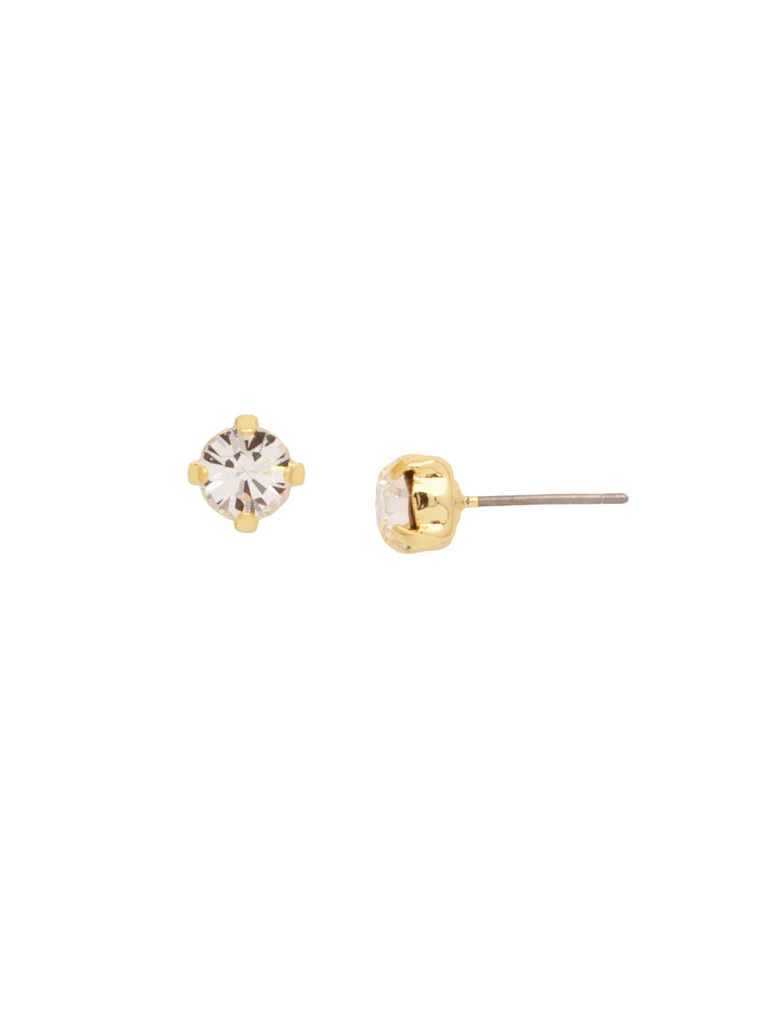 Jayda Stud Earrings - EDN32BGCRY - <p>The Jayda Stud Earrings are the perfect every day wardrobe staple. A round crystal nestles perfectly in a metal plated post with four prongs. </p><p>Need help picking a stud? <a href="https://www.sorrelli.com/blogs/sisterhood/round-stud-earrings-101-a-rundown-of-sizes-styles-and-sparkle">Check out our size guide!</a> From Sorrelli's Crystal collection in our Bright Gold-tone finish.</p>