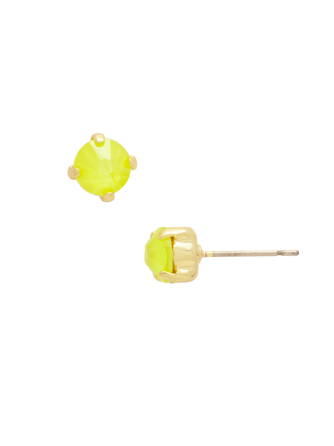 Jayda Stud Earrings - EDN32BGELY - <p>The Jayda Stud Earrings are the perfect every day wardrobe staple. A round crystal nestles perfectly in a metal plated post with four prongs. </p><p>Need help picking a stud? <a href="https://www.sorrelli.com/blogs/sisterhood/round-stud-earrings-101-a-rundown-of-sizes-styles-and-sparkle">Check out our size guide!</a> From Sorrelli's Electric Yellow collection in our Bright Gold-tone finish.</p>