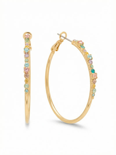 Hoopla Hoop Earrings - EDN79BGCPO - <p>Worth making a fuss over, these crystal hoop earrings make a statement without feeling heavy and that's what the hoopla is about! From Sorrelli's Candy Pop collection in our Bright Gold-tone finish.</p>