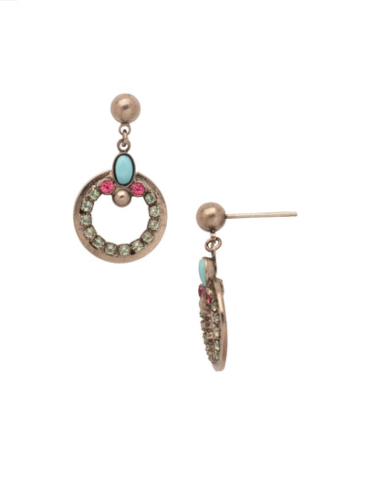 Vivid Circle Dangle Earrings - EDS31ASVH - <p>The Vivid Circle Dangle Earrings feature a crystal encrusted ring dangling from a post. From Sorrelli's Vivid Horizons collection in our Antique Silver-tone finish.</p>