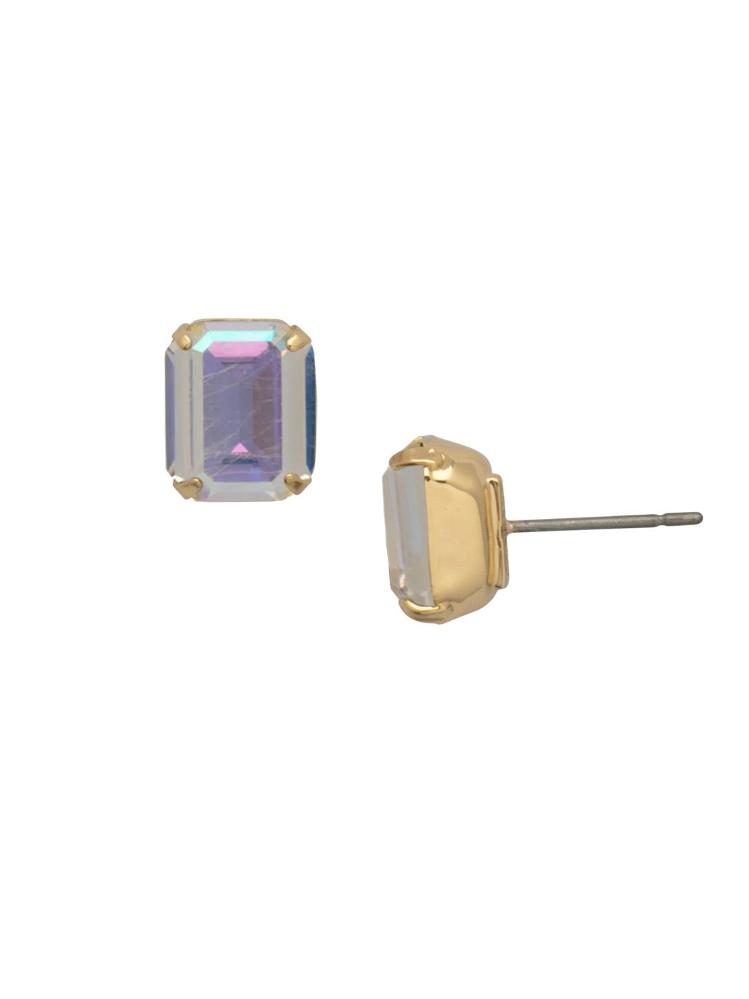 Octavia Stud Earrings - EDU53BGCAB - <p>These rounded emerald cut stud earrings can be worn alone or paired with anything for just a bit of extra bling! From Sorrelli's Crystal Aurora Borealis collection in our Bright Gold-tone finish.</p>