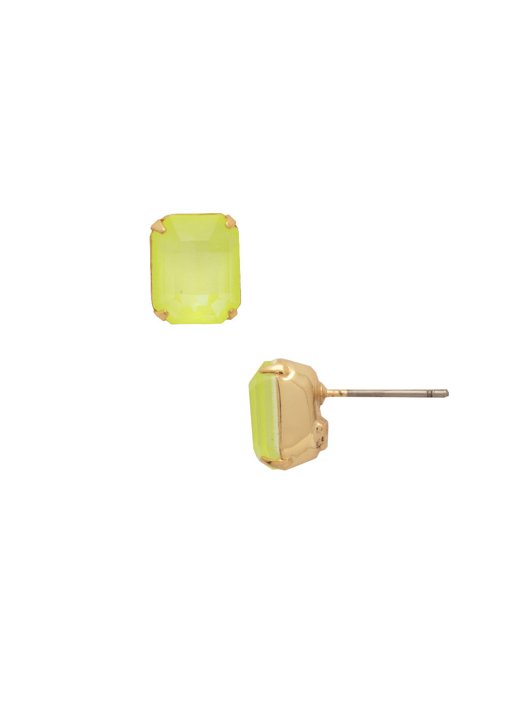 Octavia Stud Earrings - EDU53BGELY - <p>These rounded emerald cut stud earrings can be worn alone or paired with anything for just a bit of extra bling! From Sorrelli's Electric Yellow collection in our Bright Gold-tone finish.</p>