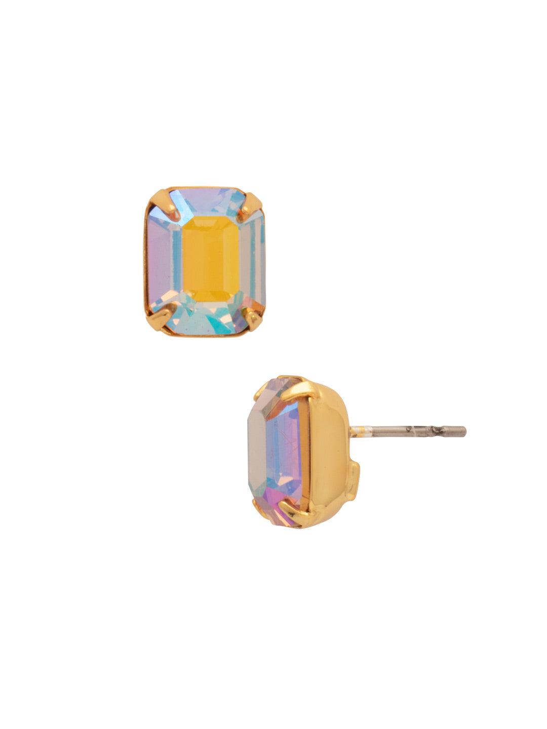 Octavia Stud Earrings - EDU53BGLCA - <p>These rounded emerald cut stud earrings can be worn alone or paired with anything for just a bit of extra bling! From Sorrelli's Light Colorado Aurora Borealis collection in our Bright Gold-tone finish.</p>