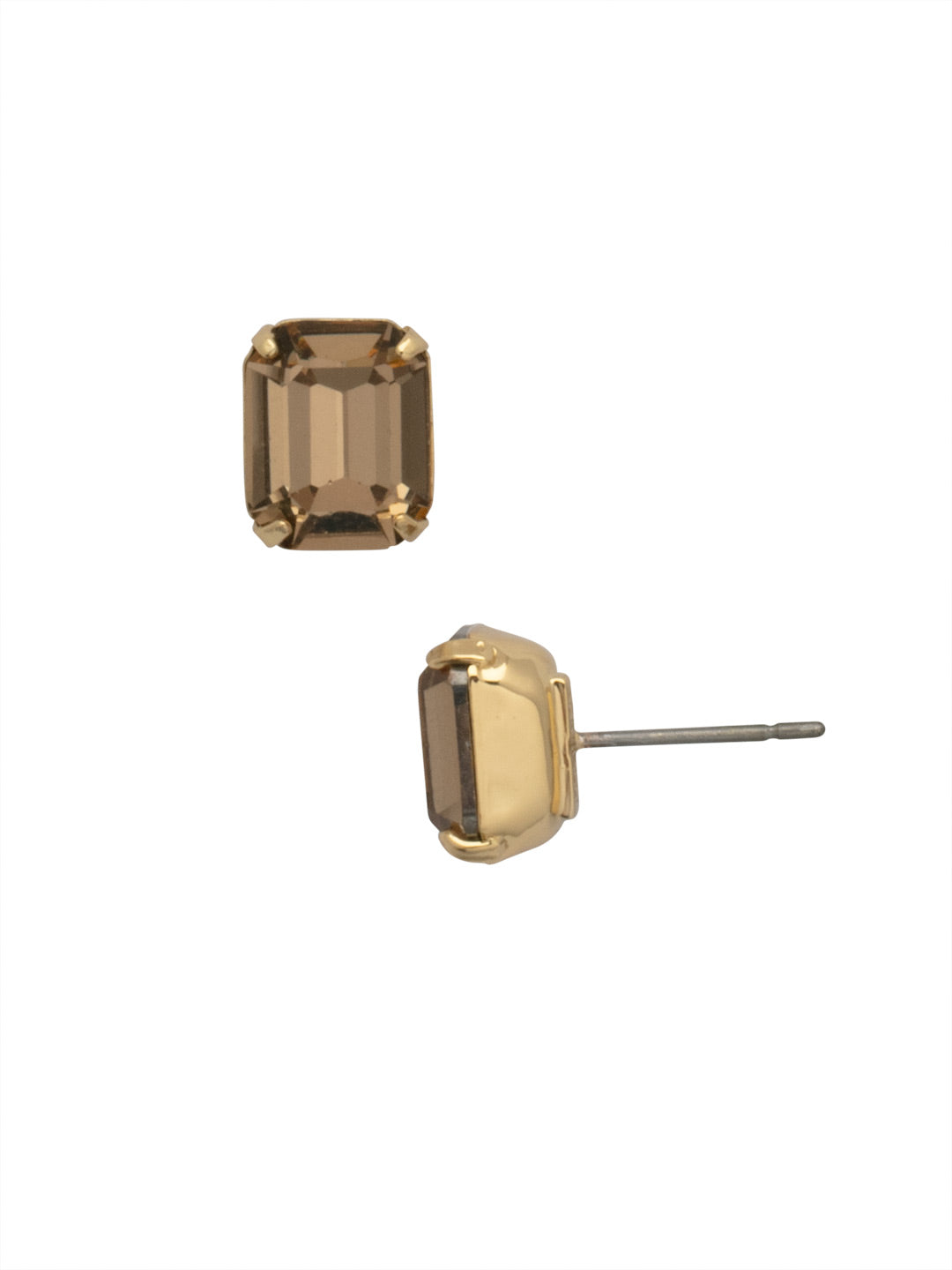 Octavia Stud Earrings - EDU53BGLC - <p>These rounded emerald cut stud earrings can be worn alone or paired with anything for just a bit of extra bling! From Sorrelli's Light Colorado collection in our Bright Gold-tone finish.</p>