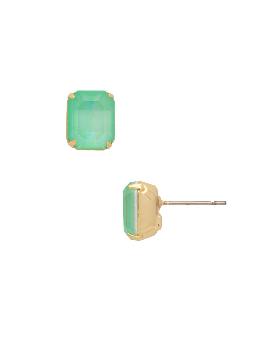 Octavia Stud Earrings - EDU53BGMND - <p>These rounded emerald cut stud earrings can be worn alone or paired with anything for just a bit of extra bling! From Sorrelli's Mint Delite collection in our Bright Gold-tone finish.</p>