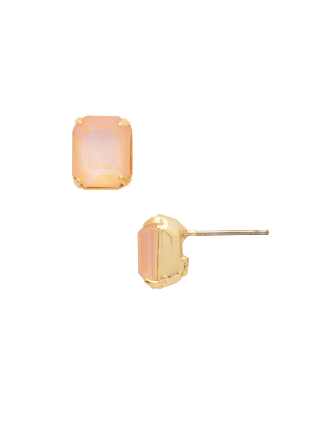 Octavia Stud Earrings - EDU53BGPD - <p>These rounded emerald cut stud earrings can be worn alone or paired with anything for just a bit of extra bling! From Sorrelli's Peach Delite collection in our Bright Gold-tone finish.</p>