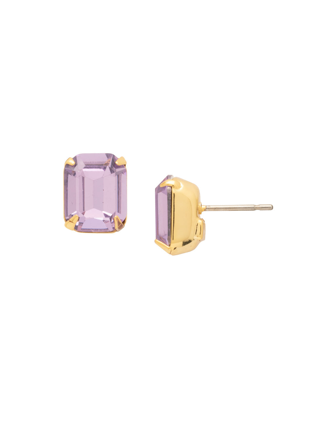 Octavia Stud Earrings - EDU53BGVI - <p>These rounded emerald cut stud earrings can be worn alone or paired with anything for just a bit of extra bling! From Sorrelli's Violet collection in our Bright Gold-tone finish.</p>